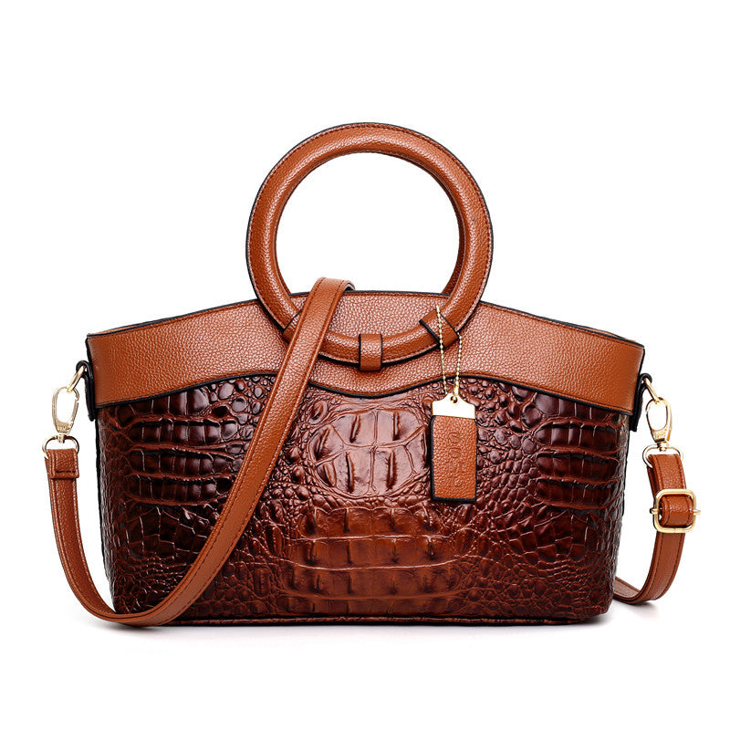  The Retro Crocodile Statement Tote | Large Horizontal Handbag