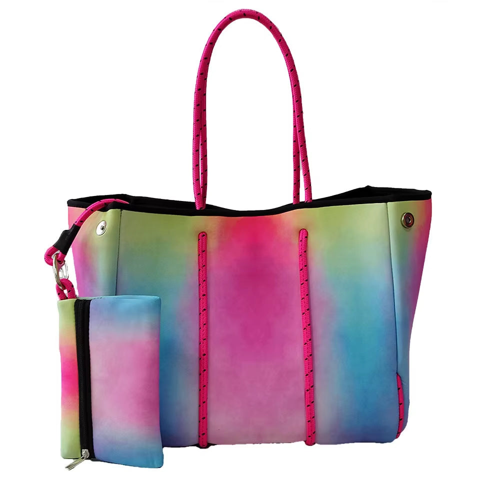 Luxury Spring Summer Women Shoulder Bag Large Neoprene Light Handbags Bolsas Female Travel Beach Holiday Handbags