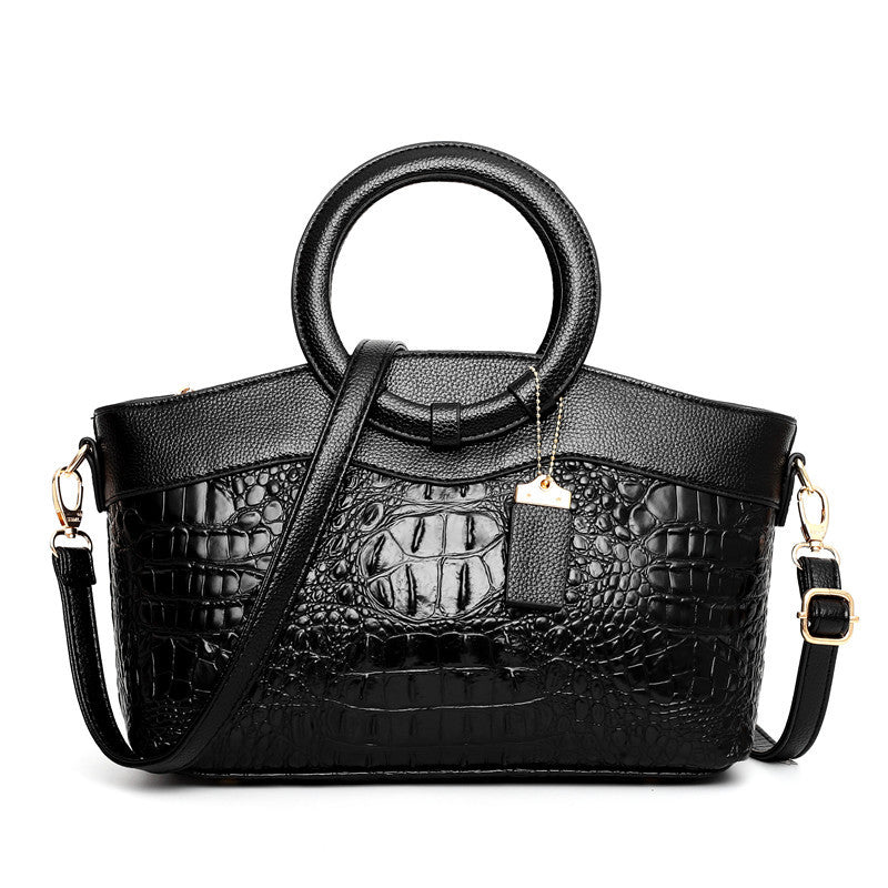  The Retro Crocodile Statement Tote | Large Horizontal Handbag