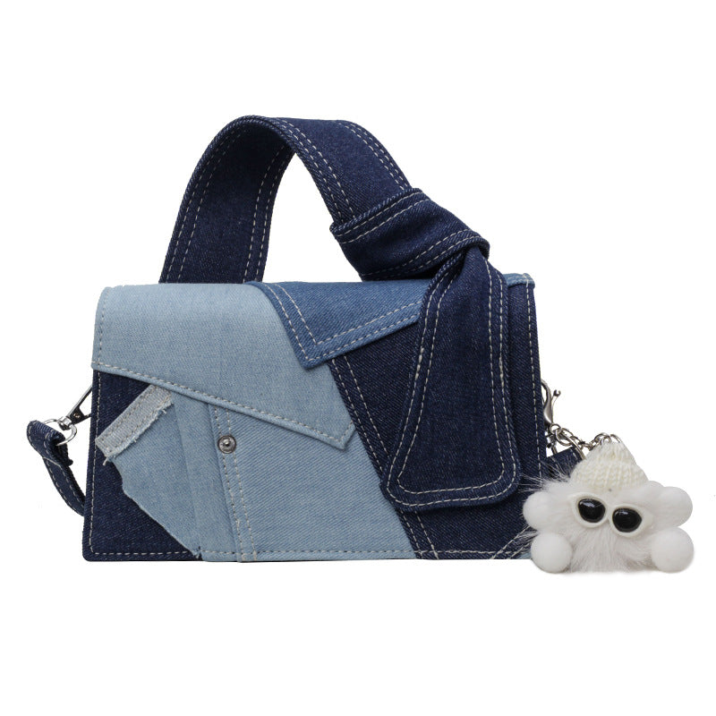  The Denim-Aesthetic Urban Patchwork Sling | Streetwear Rectangular Bag
