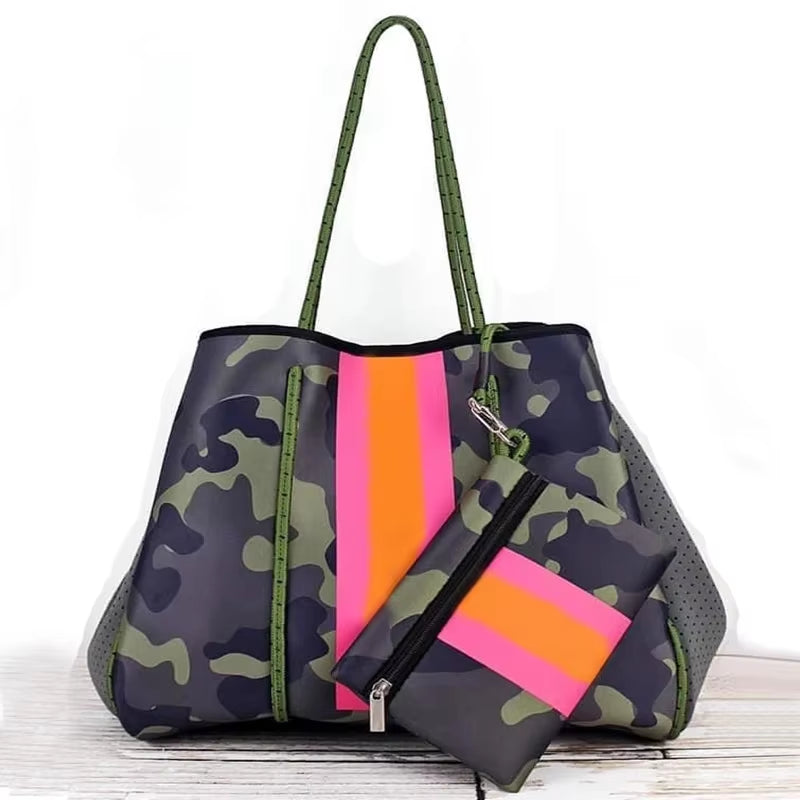 Luxury Spring Summer Women Shoulder Bag Large Neoprene Light Handbags Bolsas Female Travel Beach Holiday Handbags