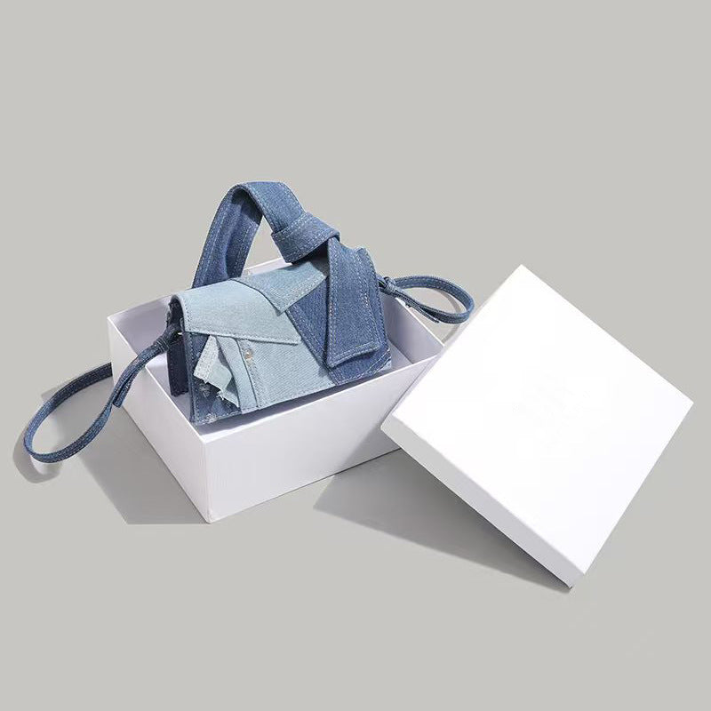  The Denim-Aesthetic Urban Patchwork Sling | Streetwear Rectangular Bag