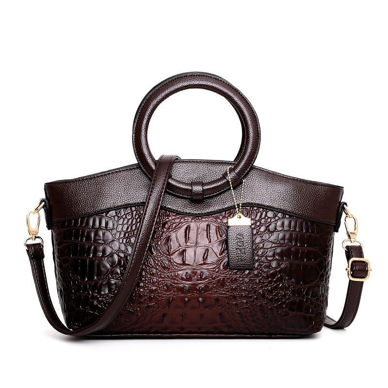  The Retro Crocodile Statement Tote | Large Horizontal Handbag