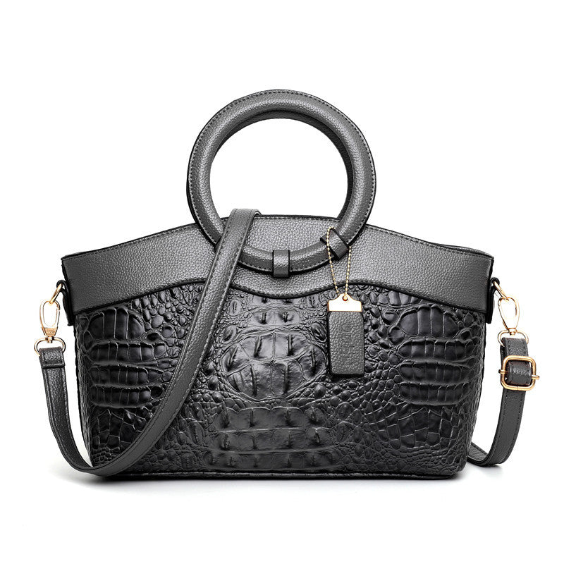  The Retro Crocodile Statement Tote | Large Horizontal Handbag
