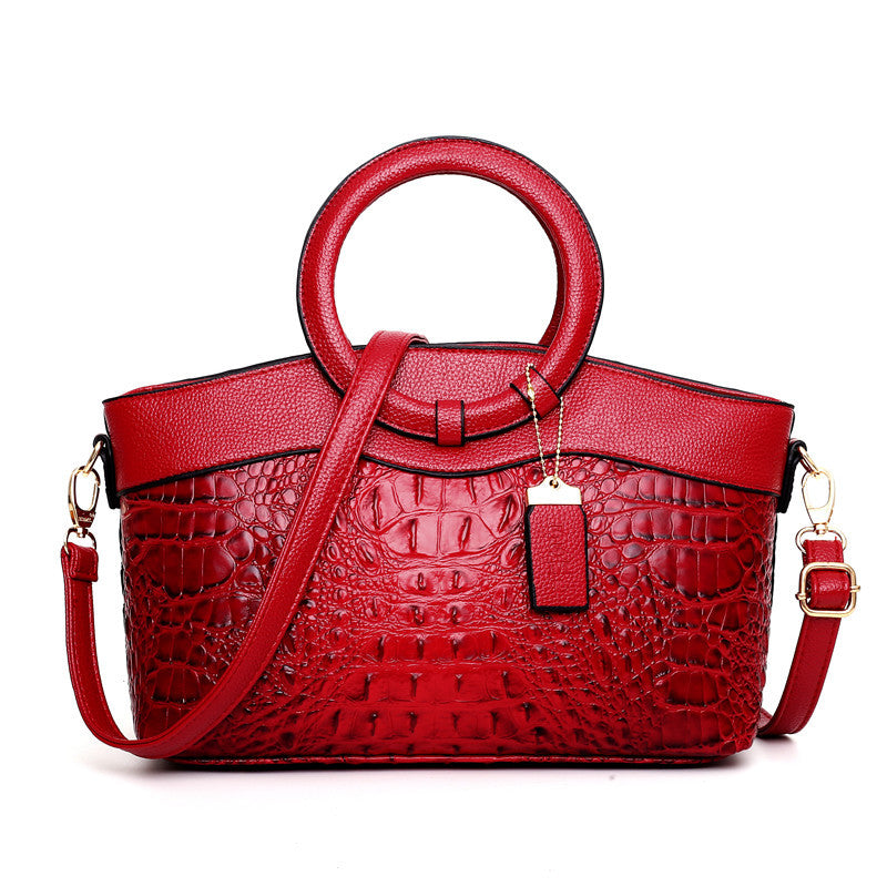  The Retro Crocodile Statement Tote | Large Horizontal Handbag