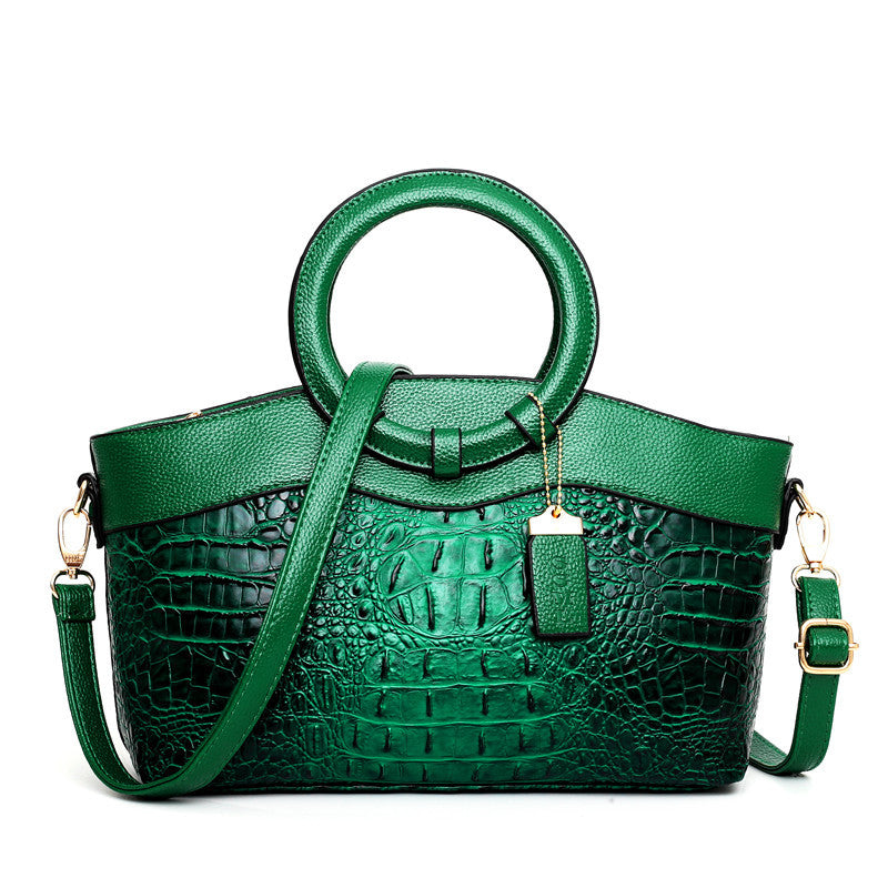 The Retro Crocodile Statement Tote | Large Horizontal Handbag