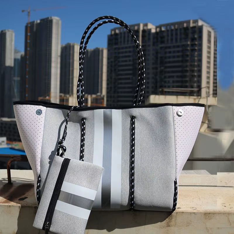Luxury Spring Summer Women Shoulder Bag Large Neoprene Light Handbags Bolsas Female Travel Beach Holiday Handbags