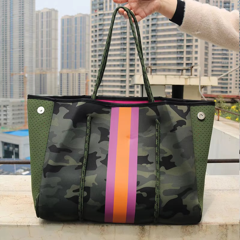 Luxury Spring Summer Women Shoulder Bag Large Neoprene Light Handbags Bolsas Female Travel Beach Holiday Handbags