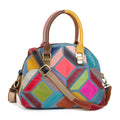 The Artisan Geometric Shell Bag, Top-Grain Color-Block Leather